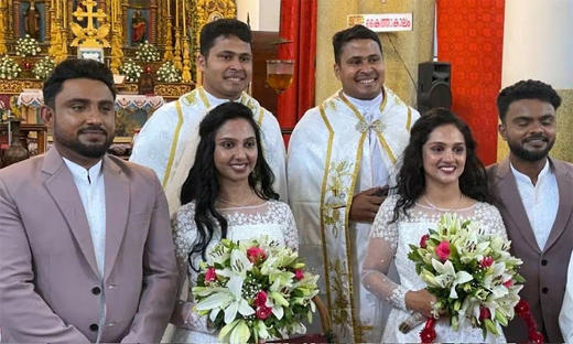 Twin brothers marry twin sisters, twin priests officiate Kerala wedding